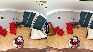 A sexy college girl from riga, Dakota Doll, enjoys riding peaches