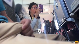 Katty West - Dick Flashing In Airplane - Girl Brought Me To Cumshot In 2 Minutes