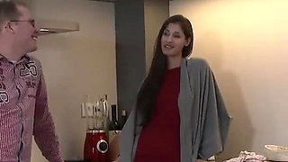 Dominated on kitchen floor