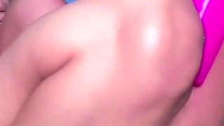 Squirt with Harness: Lesbian Cumming Play with Toy