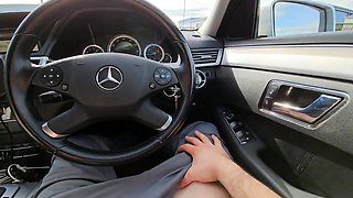 Handjob in a Car by Sexy GF Leads to a Quick Public Cumshot