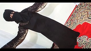 Arabic Hot Girl Dancing Erotically Wearing Black Hijab in Home