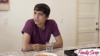 Aria Valencia gets Caught Spying on MILF Loly Dames & Swapdad Fucking