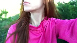 Freckledred - Exhibitionist Freckledred Rubs Her Big Clit Outdoors Until Moaning Orgasm