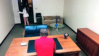 Secretary and vice principal blowing dick at the office