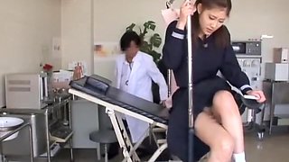 Loriko gets her pussy examined by the asian gynecologist