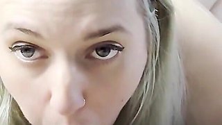 Hot Wife Blows Daddy Huge Cumshot