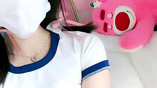 Glamour babe with big boobs masturbates in lingerie