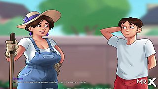 Summertime saga - Big Cucumber Fucks Mature in the Kitchen E1 # 84