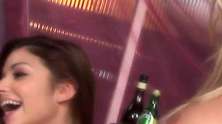 Big boobed broads Bo Tingley and Brooke Lee in lesbian group sex scene