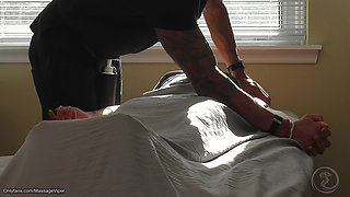 Asian Exhibitionist Massage Client Flashing and Teases the Masseur