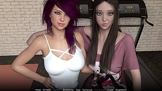 Cute girl with huge natural boobs showing off in the bathroom