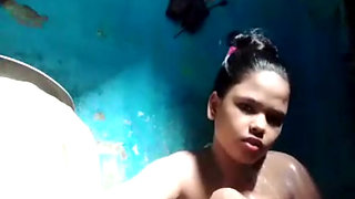 Homemade Desi Bathing and Fingering With Soap