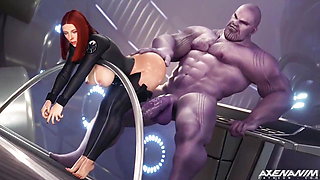 Black Widow Gets Her Ass Destroyed by Thanos 3D Animation #big Boobs