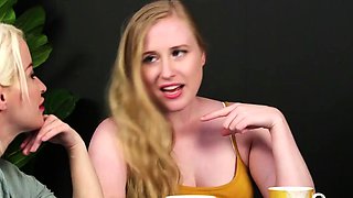 Nasty cute babes deepthroating lover