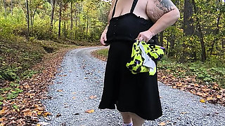 In the Country Road This Whore Squirts Out a Load