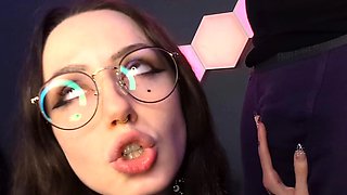 Extreme amateur pov blowjob by hot brunette latina