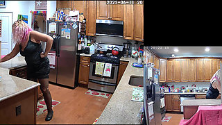 Sexy Single Mom used hard in the kitchen