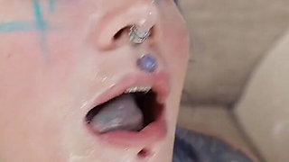 Double Anal Penetration for Heavily Tattooed Anuskatzz - Sloppy BJ, ATM and Big Anal Gapes
