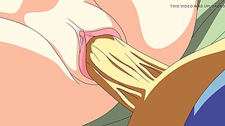 Hardcore anime parody with Tsunade in a wild gonzo scene