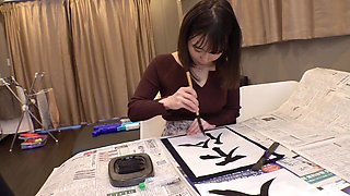 Part 1: Erotic Calligraphy Wife! Nipple & Clit Stop-and-flick Female Body Brush!