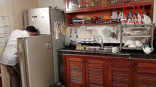 MORNING CHAOS IN KITCHEN. COMEDY NSFW STORY 284 FILL VID