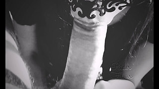 Blowjob edging for chastity slave