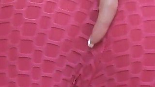 Sexy and Super Sweaty in Pink Jumpsuit