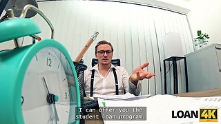 Hot Blonde Fanta Sie Gives Epic Under-Desk Blowjob for Loan - Office Sex in HD 1080p