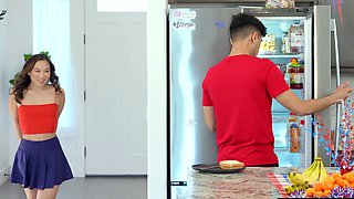 Teen stepsis fuck stepbro on 4th of july
