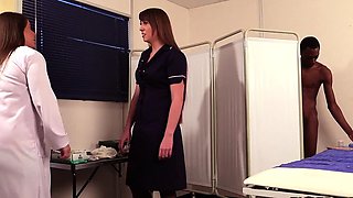 Stunning CFNM babes cocksucking BBC