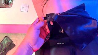 University student in stockings enjoys a wild ride