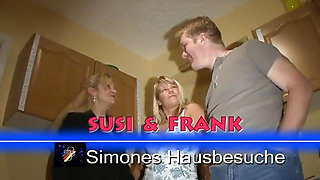 Simones is invited to the house of swinger and exhibitionist couples to fuck in a threesome