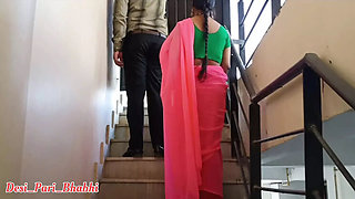Hot Desi Bhabhi Fucked Hard by Landlord on Terrace - Public Sex & Cheating Wife