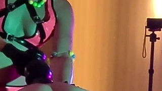 Glow Fisting 3 Extreme Massive Dildo Pegging Adelina Noir Pegging Fistdude with a Massive Dildo