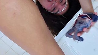 Sexy teen ebony solo toy masturbation