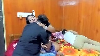 Desi Bhabhi Fucks Debor in Front of Husband - Horny Indian Wife Hardcore Sex