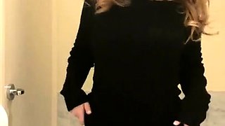 Amateur blonde milf showing off wonderful tits and ass