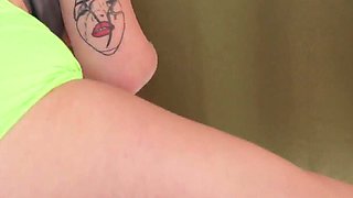 Curvy Tattooed Babe Lucky Kay Hot Nude Yoga and Masturbation