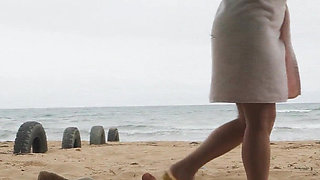 ..oh My God!! My Dick Is Showing. Random Sex on the Beach with a Stranger, in a Transparent Tent.