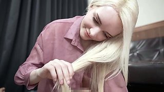 Blonde teen fucked hardcore in this free video
