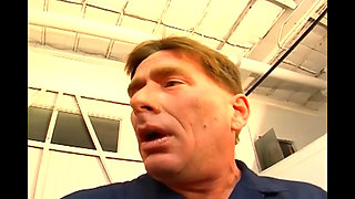 Crazy wild gangbang for a brunette beautiful slut