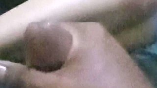 Cock Jerking in Front of New Maid