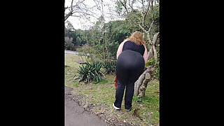 Walking with my stepmom with no panties