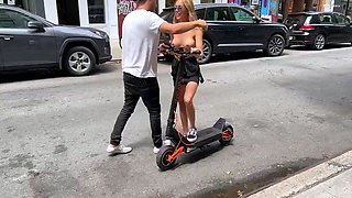 Public amateur blonde with huge boobs paid for toilet sex