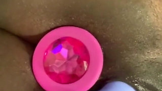 Butt Plug Deep in My Arse Still My Clit Pounding My Pussy with Dildo