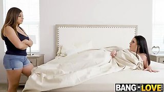 Angela White and Ella Knox Threesome with Squirting Step Sisters - Hardcore Fucking and Big Tits