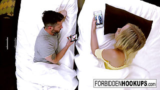 Bratty blonde fucks her lucky step-brother