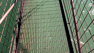 Foot Fetish Outdoor Bridge Crossing