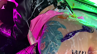 Bukkake & Anal Fisting for a Cyberpunk Slut